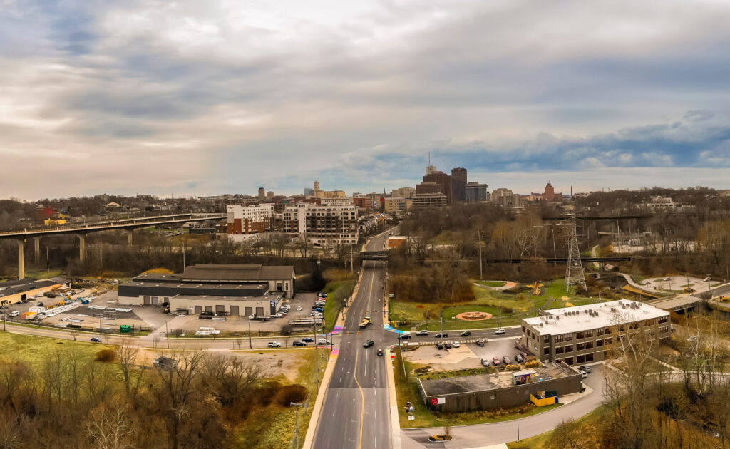 A view of Akron where the Akron Marathon is being held