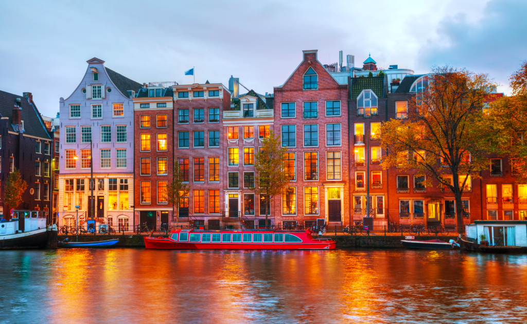 A view of Amsterdam where the Amsterdam Marathon is being held