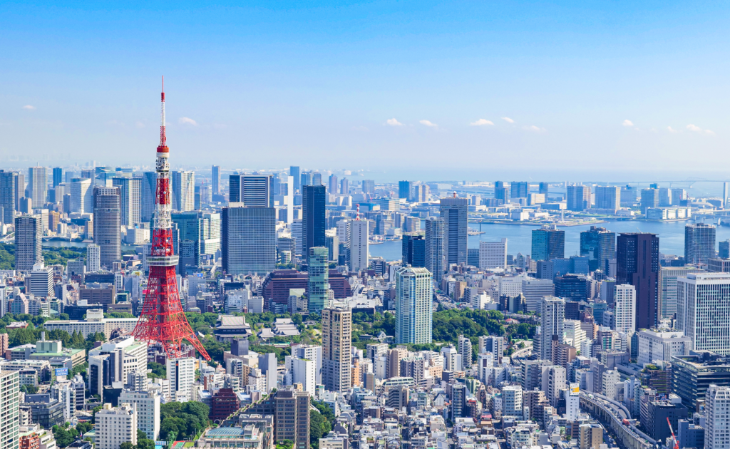 A View of Tokyo where the Tokyo Marathon is being held