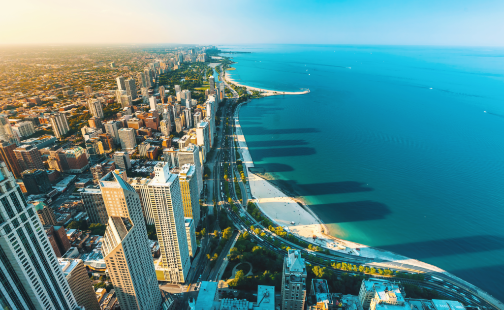 A View of Chicago where the Chicago Marathon is being held 