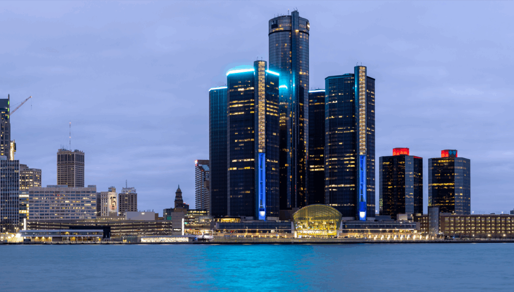 A view of Detroit where the Detroit Marathon is being held
