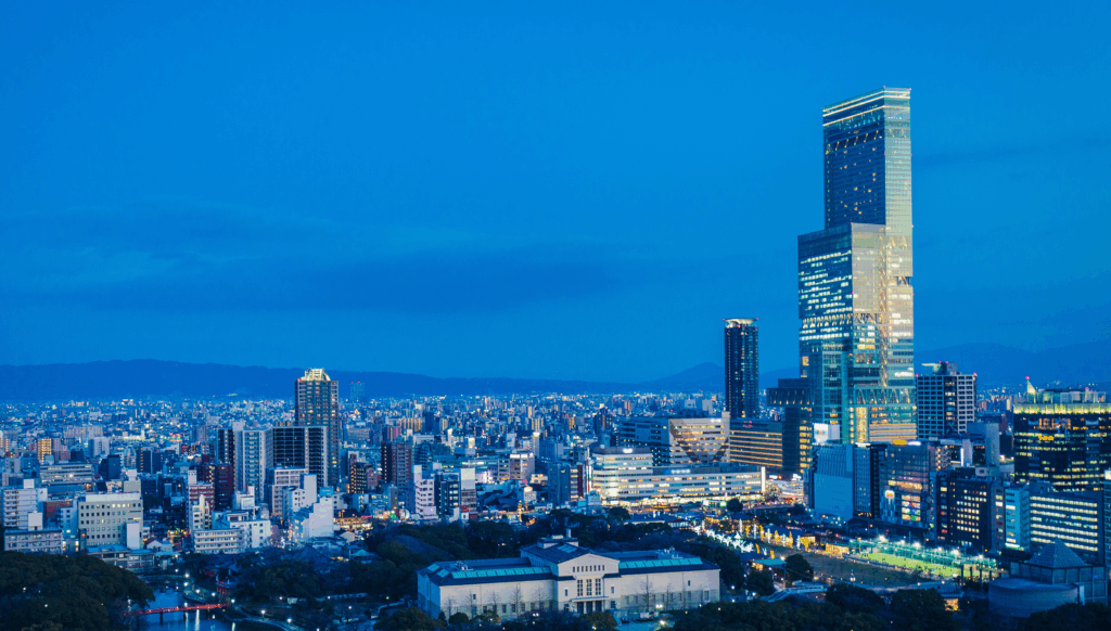A View of Osaka where the Osaka Marathon is being held