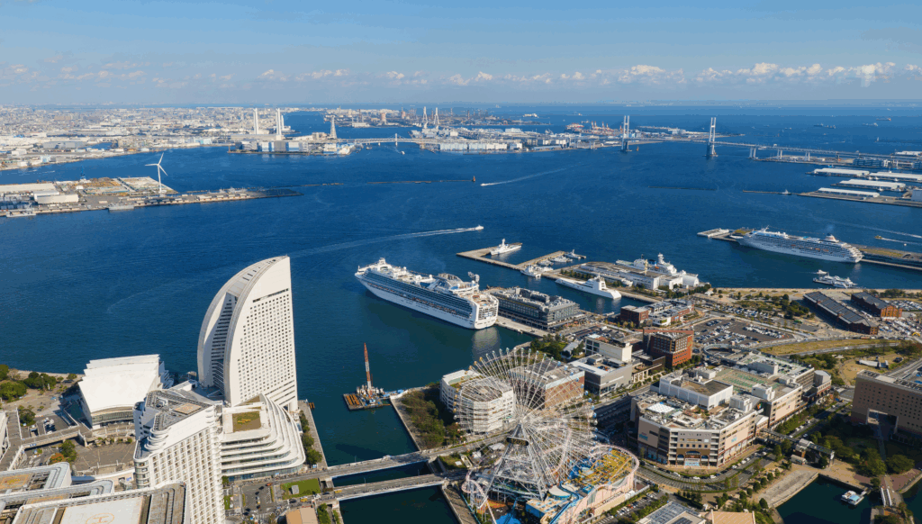 A View of Yokohama where the Yokohama Marathon is being held