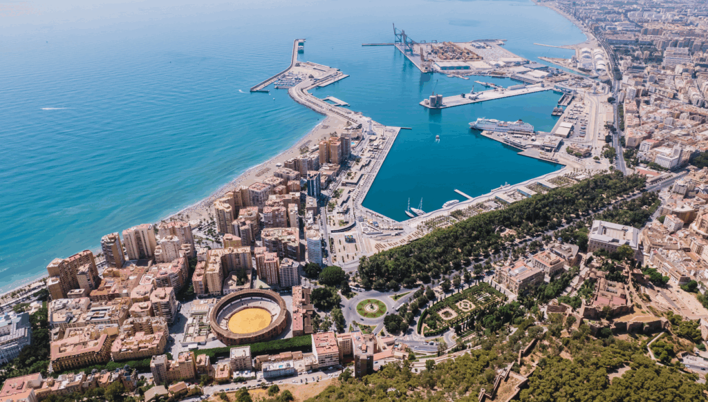 A View of Malaga where the Malaga Marathon is being held