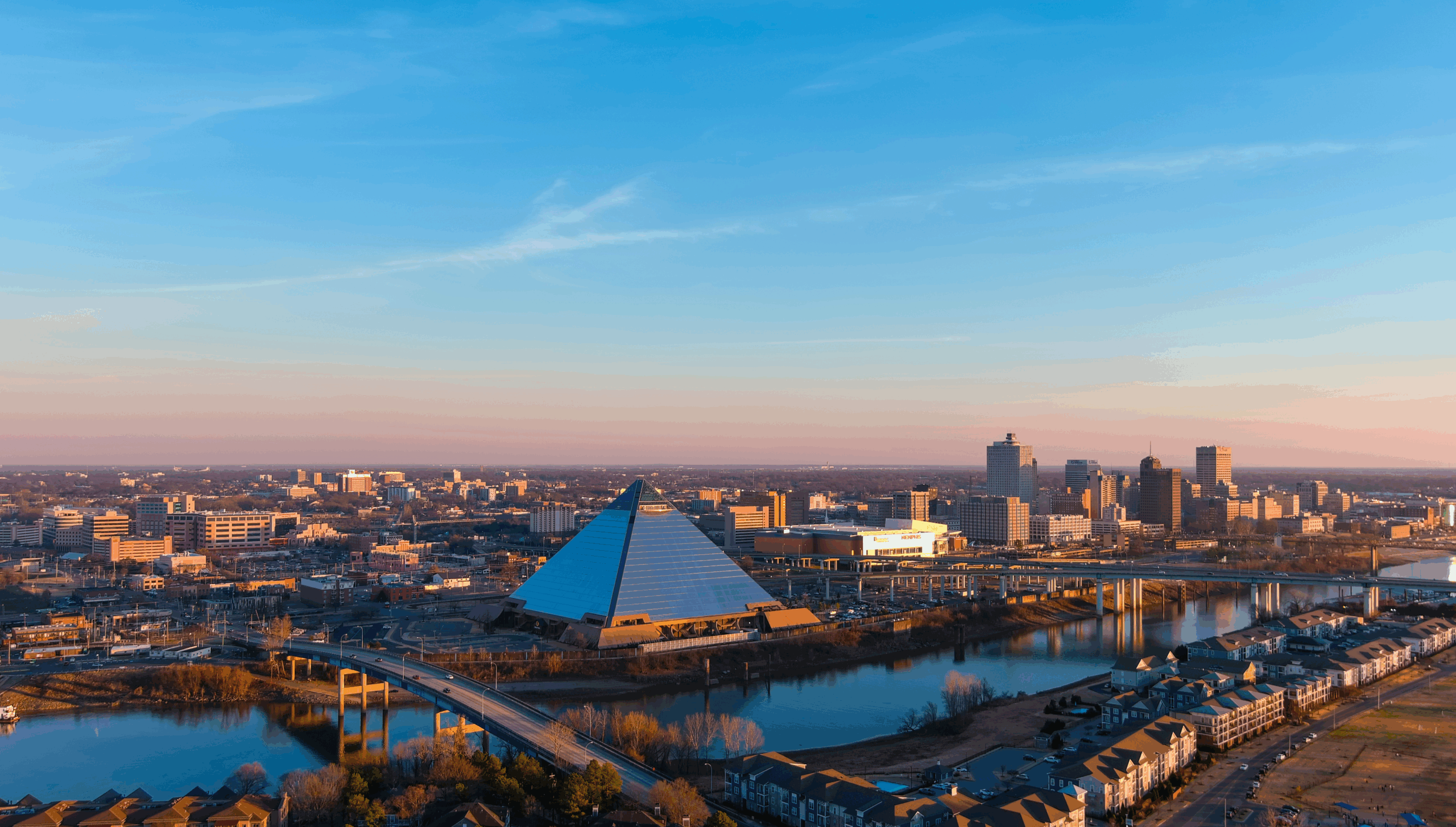 メンフィスマラソンが行われるメンフィスの風景